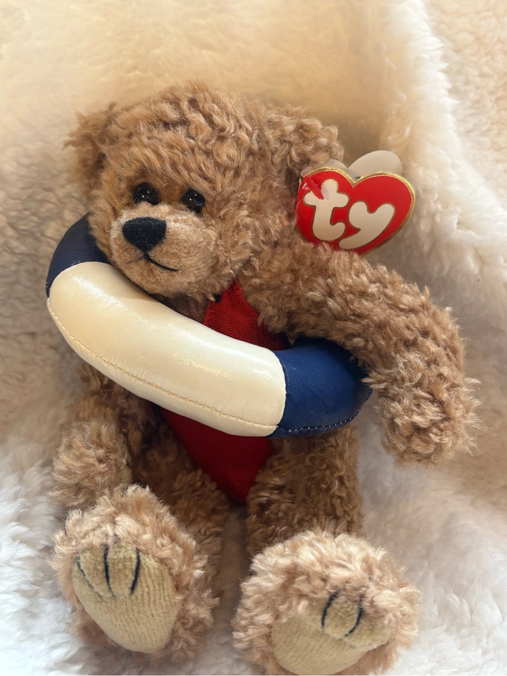 Vtg 93 Ty Attic Treasures Collection - Allura the Lifeguard Bear (1st Gen Maroon